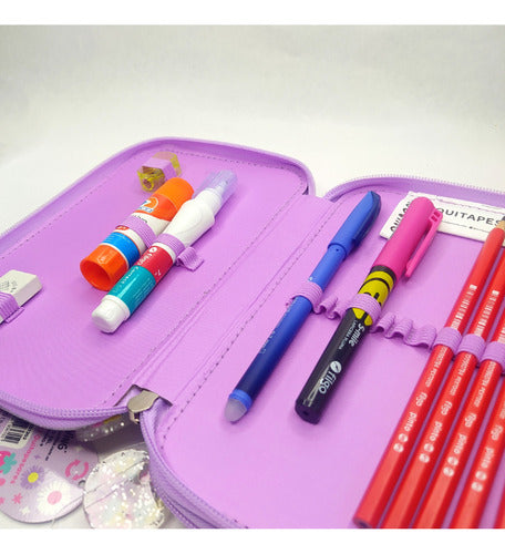 Complete Simball 2 Tier Pencil Case with 46 School Supplies 2