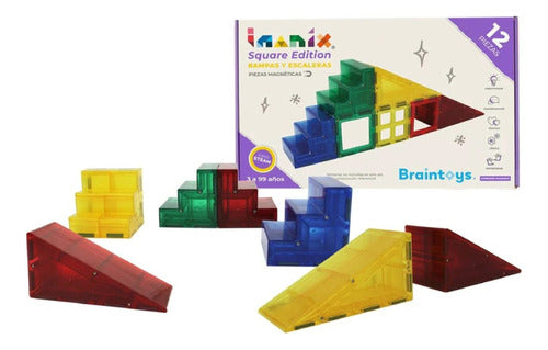 Braintoys Imanix Square Edition Set Rampas Y Escaleras 12 Piezas 0