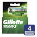 Gillette Mach 3 Sensitive Repue X 4 Unidades Magistral Lacro 0