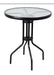 Outdoor Glass/Metal Table, Round 60 cm (Black) 0