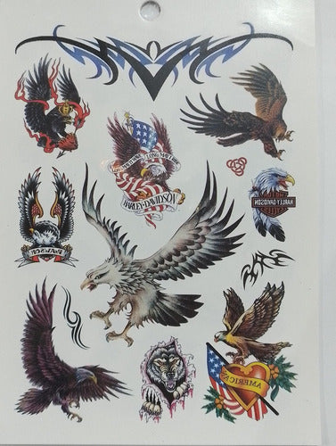 Temporary Self-Adhesive Tattoos Variety Pack 6 Sheets 63