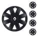 Retov Clio Mio Set of 4 Black Matte 13-Inch Wheels with Gray Logo 0