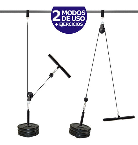 GMP Polea Alta Gimnasio Soporte + Cable + Barra Gym Colgar 1