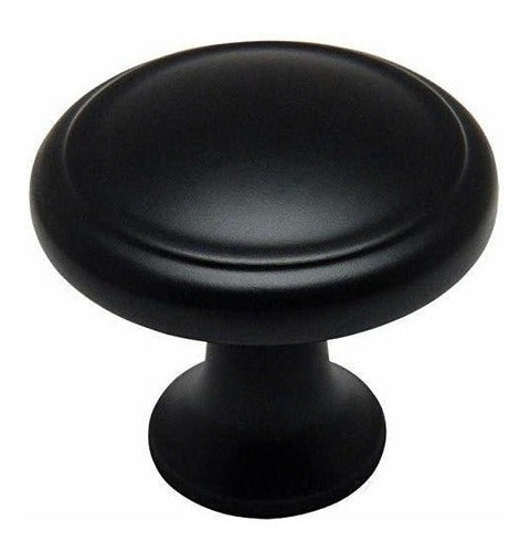 Cosmas 25 Pack - Flat Black Cabinet Hardware Round Knob - 1-1/8 Diameter 0