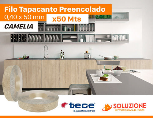 Tece Tapacanto Filo Preencolado Camelia 50 Mm X 50 Mts 1