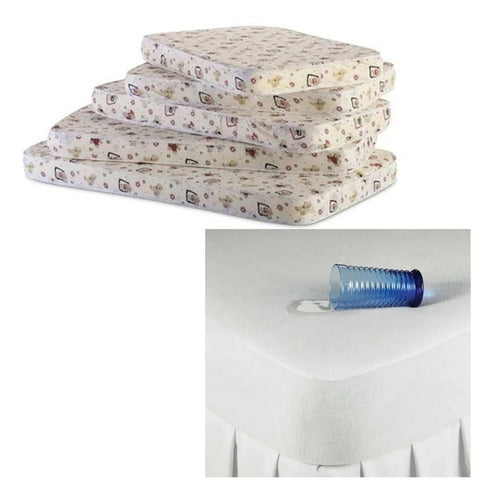 Dulce Hogar Waterproof Crib Mattress and Protector Set 140x80 0