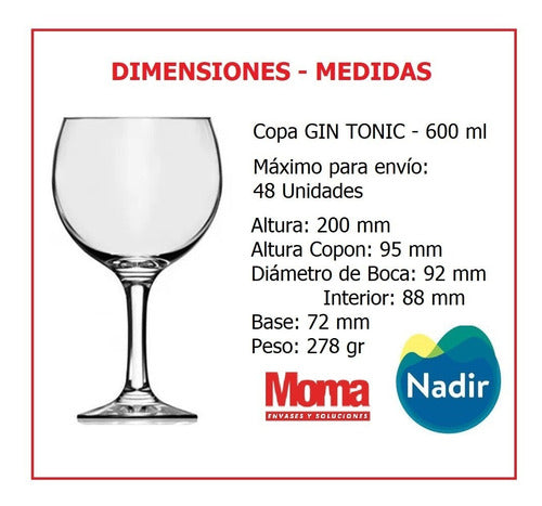 Nadir Copa Copon Gin Tonic Nadir Coctelería Tragos Cajax6 615ml 1