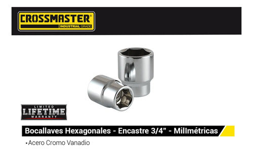 Hexagonal 33 mm Socket Wrench 3/4" Crossmaster 9948034 1