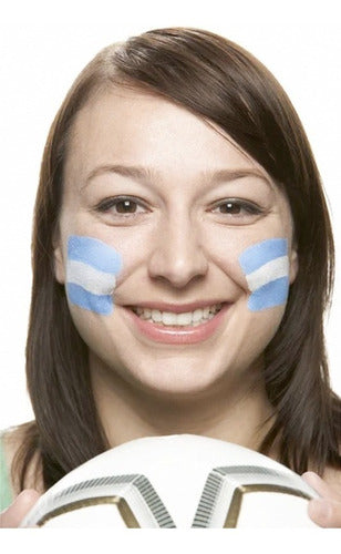 Barra Maquillaje Artistico Bandera Argentina Mundial Cara 2