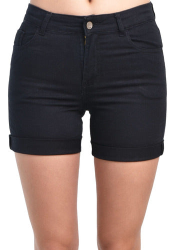 Shaple Short De Jean Elastizado Negro - Dama T40/58 1