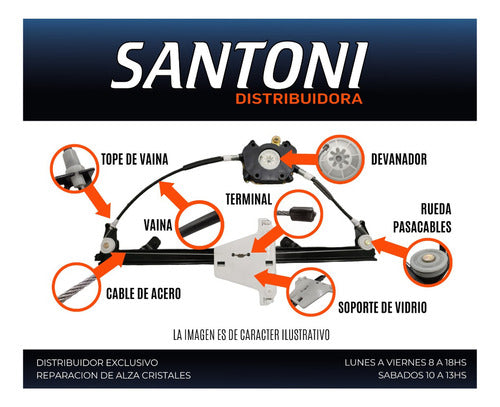 Cable Reparacion Levanta Vidrio Cristal Renault Kwid 1