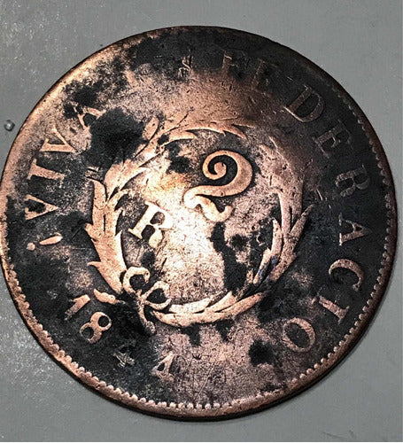 Moneda 2 Reales Época De Rosas 6