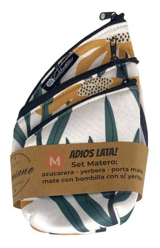 Mate Set with Yerba and Sugar Bags - Fabric Mate Cup Design with Zipper Closure 16