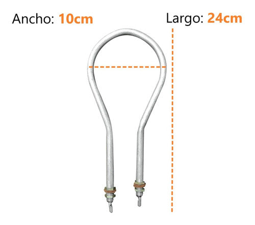 Resistencia Pala Aluminio Calefón Eléctrico X 10 Unidades 1