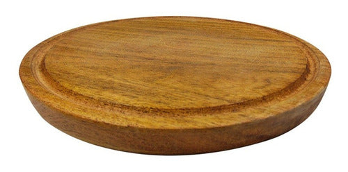 Plato Tabla De Madera Algarrobo De Asado Camping 20 Cm 1