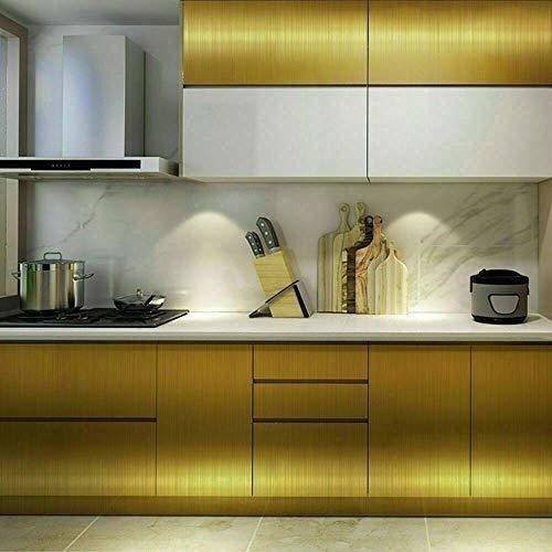 Vinilo Decorativo Color Acero Inoxidable Dorado - C 5