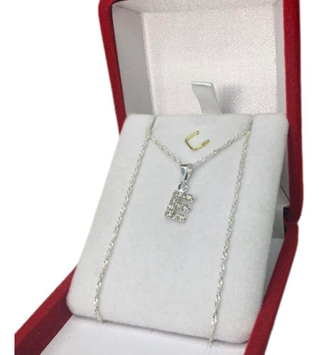 Mashoka Joyas BS AS Singapore Chain with Initial Pendant White 45cm Ideal Gift Kit 030 6