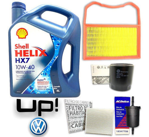 Shell Kit Service 4 Filters Volkswagen Up! 1.0 Mpi + Oil 0