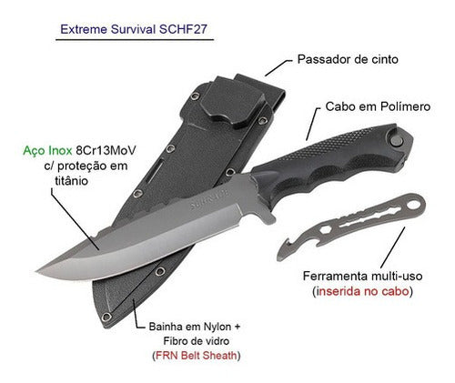 Faca Tática Schrade Extreme Survival Schf27 Com Bainha .. 1