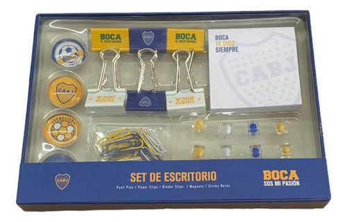 PPR Set Escritorio Big Pocket Notas Clips Imanes Pins Boca River 1