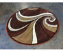 Bellagio Modern Round Contemporary Area Rug Brown Rust Desig 1