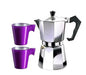 Volturno Classic 6-Cup Moka Coffee Maker with 2 Flashy Luminarc Jars 5