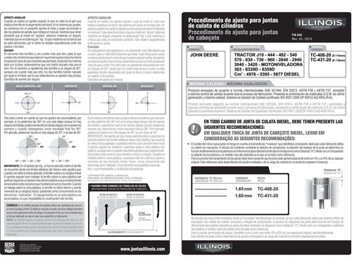 Junta T. Cilindros Illinois P/ John Deere 570 6329 (119mm) 6