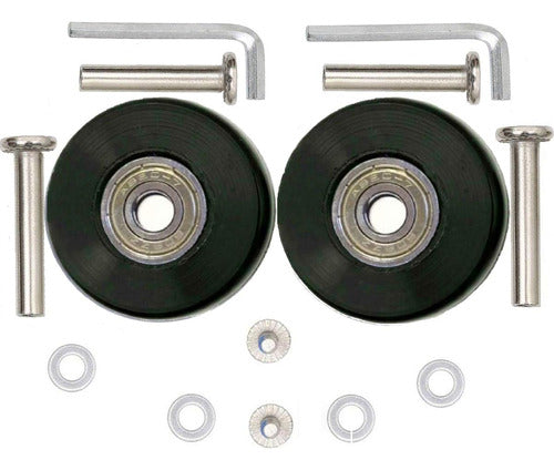 Replacement Luggage Wheels 40mmx18mm with 8mm Bearings Black 0