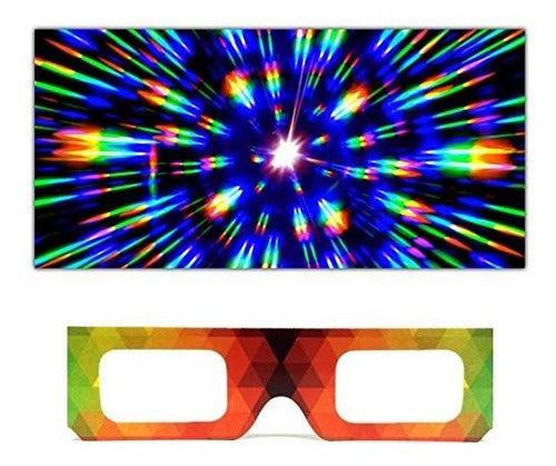 GloFX Glassboard Diffraction Glasses - Geometric Rainbow (10 Pack) 0