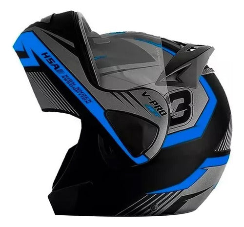 Casco Rebatible V-pro Jet - Aprobado - Biela Motos 2