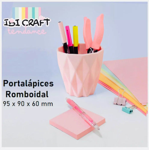 Ibi Craft Pink Diamond Pattern Pencil Holder Tendance 0