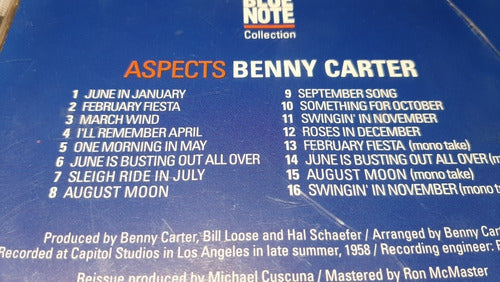 Benny Cárter - Cd Blue Note - Jazz - Cd 1996 Español 1