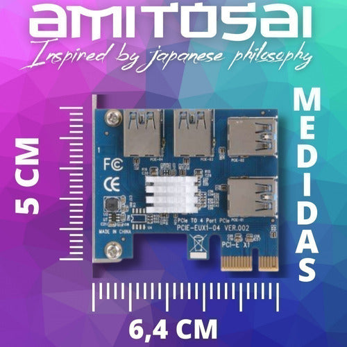 Amitosai Set De Minería 4 Btcminerpro Risers + Multibtc 7