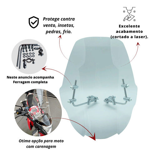 Bolha Parabrisa Para Moto Honda Cb Twister 250 - Cristal 2