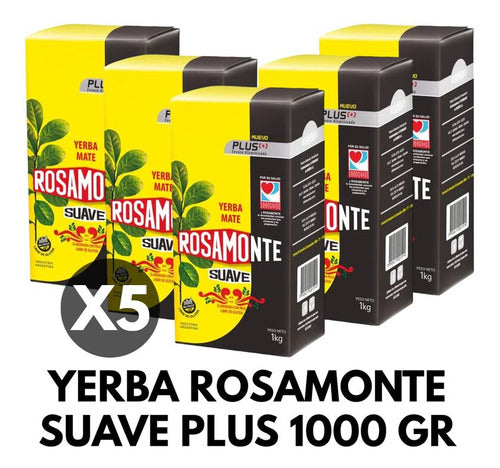 Yerba Rosamonte Suave Plus 1 Kilo X 5 1