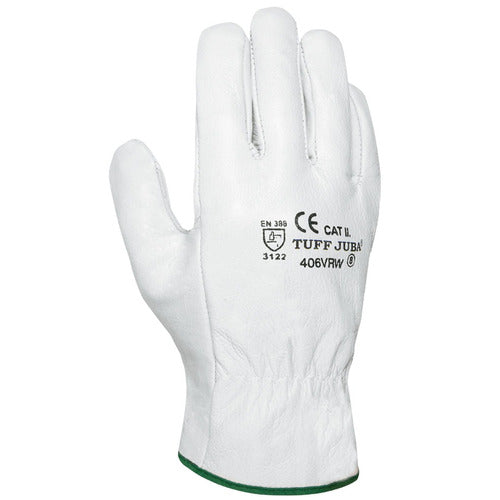 Guant.cuero Vacuno Blanc(0.8-1mm)pulgar Refor Juba 406vrw/10 0