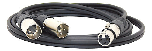 HAMC Canon XLR Female to Dual Male Balanced Cable 1 Meter 0