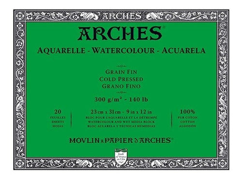 Canson Arches Block Acuarela 23x31 Cm 20 Hs 300 Grs Fino 2