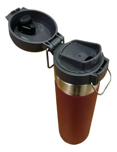 750ml Stainless Steel Thermal Bottle with Drinking Spout and Flip Lid 0