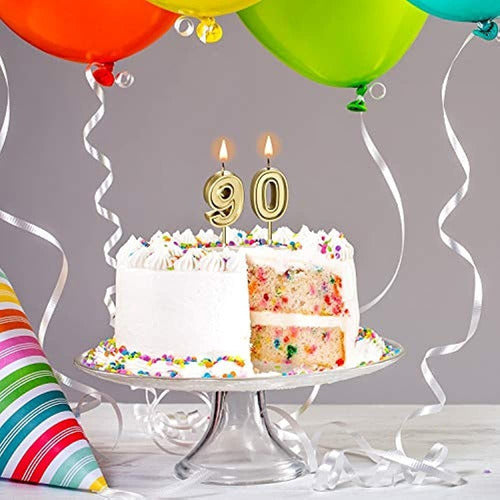 Velas De 90 Cumpleaños, Velas Con Números Para Tarta, Velas 2