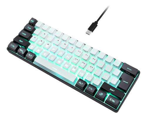 Teclado De Juegos Rgb Compacto 61 Teclas Para Pc/mac, Tamaño 0