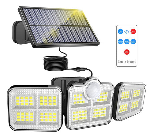 Shuniu Solar Outdoor Light, 3 Head Solar Motion Sensor Lights with Remote Control, 146LED 0