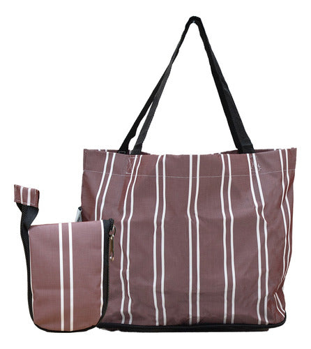 Foldable Beach Bag with Zipper for Travel 30 x 40 cm 0