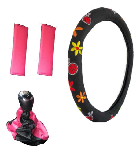 Fundas Mitre Sport Floral Steering Wheel Cover Kit with Straps and Gear Shift Cover - Female 0