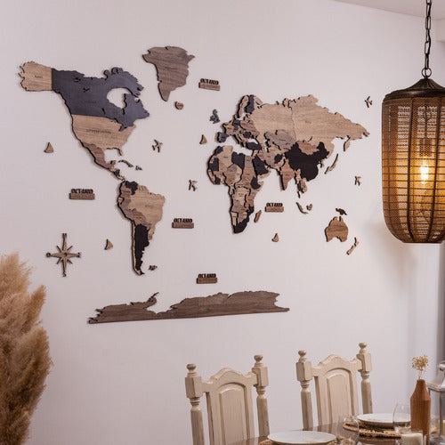 Wooden World Map Design Premium 3D - Handcrafted with Precision 0