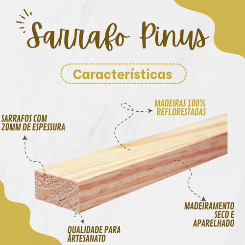 Kit 24 Sarrafos Madeira Seca E Aparelhada 2x4,5x1,50m Ripa 1