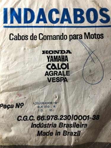 Cabo De Acelerador B Honda Xlx 250 R Indacabos 1