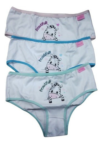 Marey 83 Pack of 3 Girls' Cotton and Lycra Vedetina Panties 3