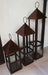 Set of Rust Patina Sheet Metal Lanterns with Glass 70, 55, and 40 cm 1