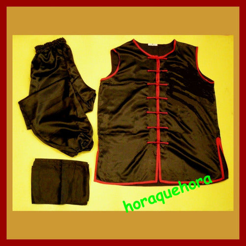 CCWUSHU Wushu Kung Fu Suit (Nanquan) Black-Red 1.70-1.75-1.80 M 1